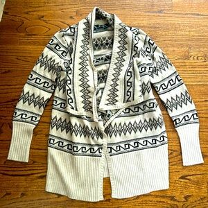 Alice + Olivia Black and Cream Patterned Cardigan